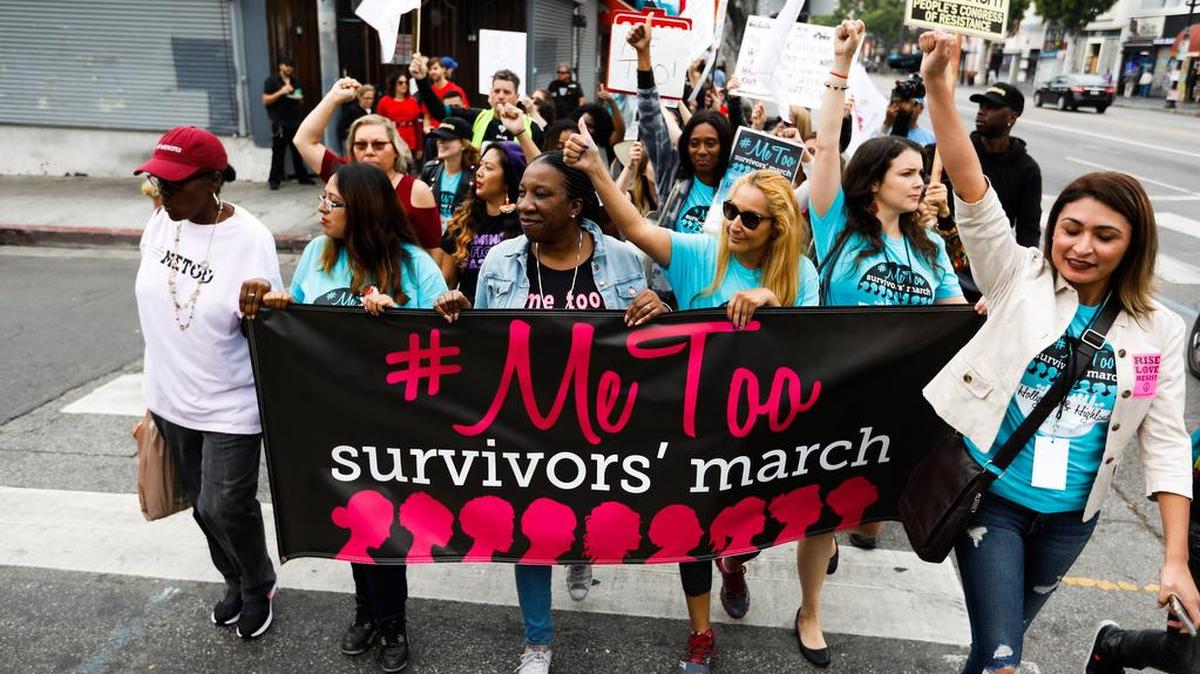 Sexual assault survivors along with their supporters at the #MeToo Survivors March against sexual abuse in Los Angeles last November. Among Thurston County adults, about 32,000 women and 7,100 men have had someone attempt to force them to engage in sex when they did not want to, according to a Behavioral Risk Factor Surveillance Survey in 2011.