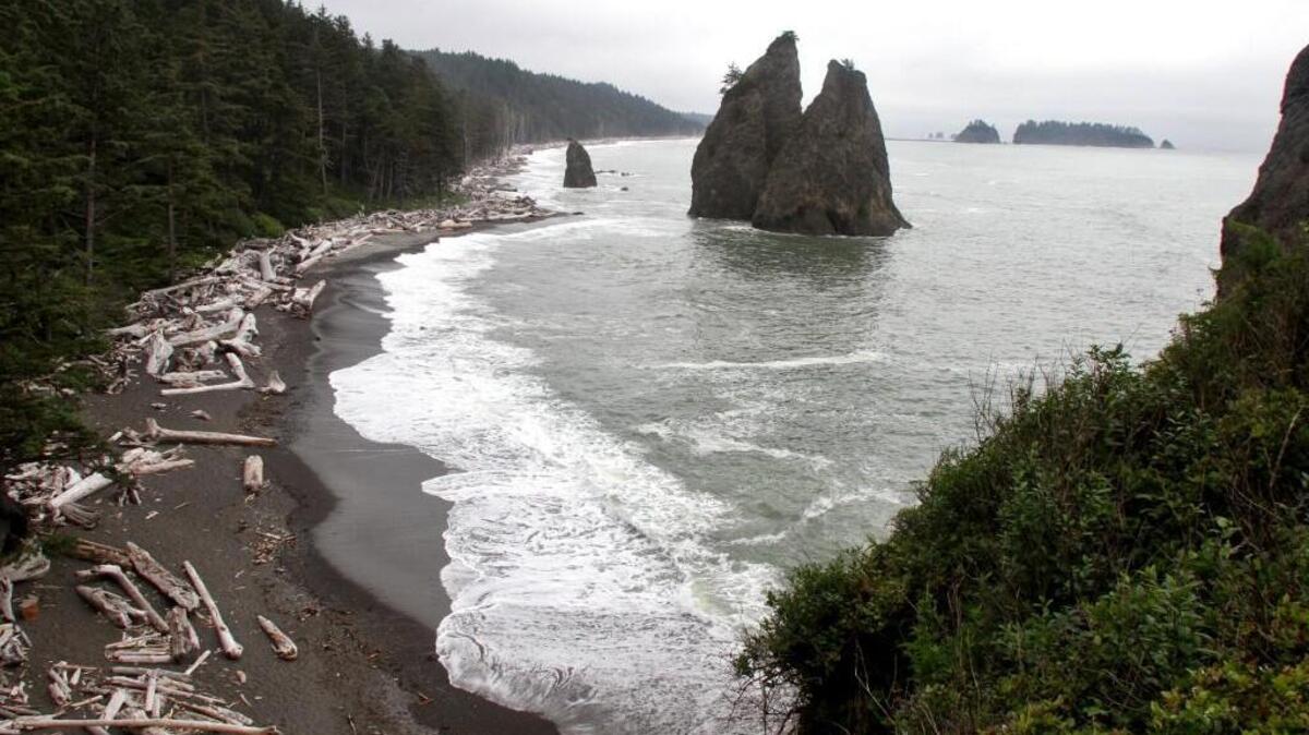 FILE PHOTO: A view from a headland above Rialto Beach in Olympic National Park.