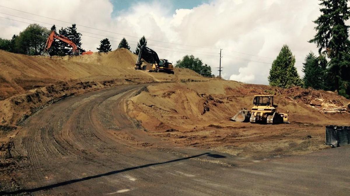 Clearing and grading work is under way for the Tumwater Craft Brewing and Distilling Center, which is located between Capitol Boulevard and Tumwater Valley Drive. Sandstone Distillery of Tenino, Heritage Distilling of Gig Harbor and South Puget Sound Community College announced plans Tuesday to occupy space in the new center.