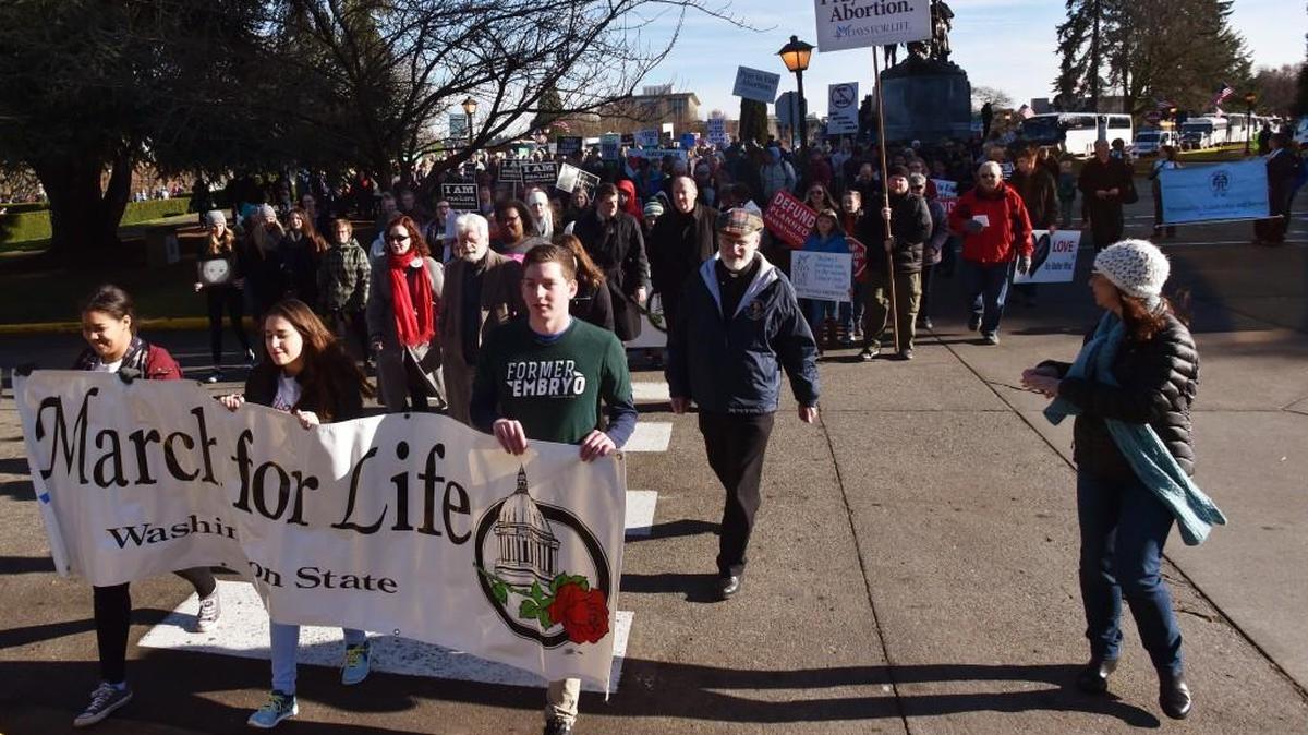 The Washington State March for Life opposing abortion is planned for noon to 1:30 p.m. Monday on the Capitol Campus.