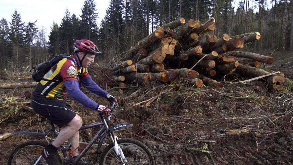The Capitol to Bay Relay begins with a 7.4-mile mountain bike course in the Capitol Forest.