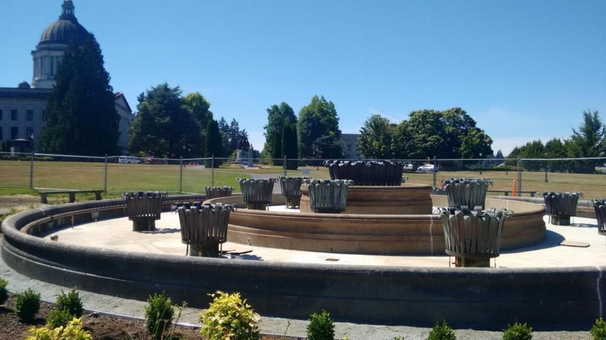 A months-long, $909,000 renovation is wrapping up at the Tivoli Fountain, shown here on Wednesday.