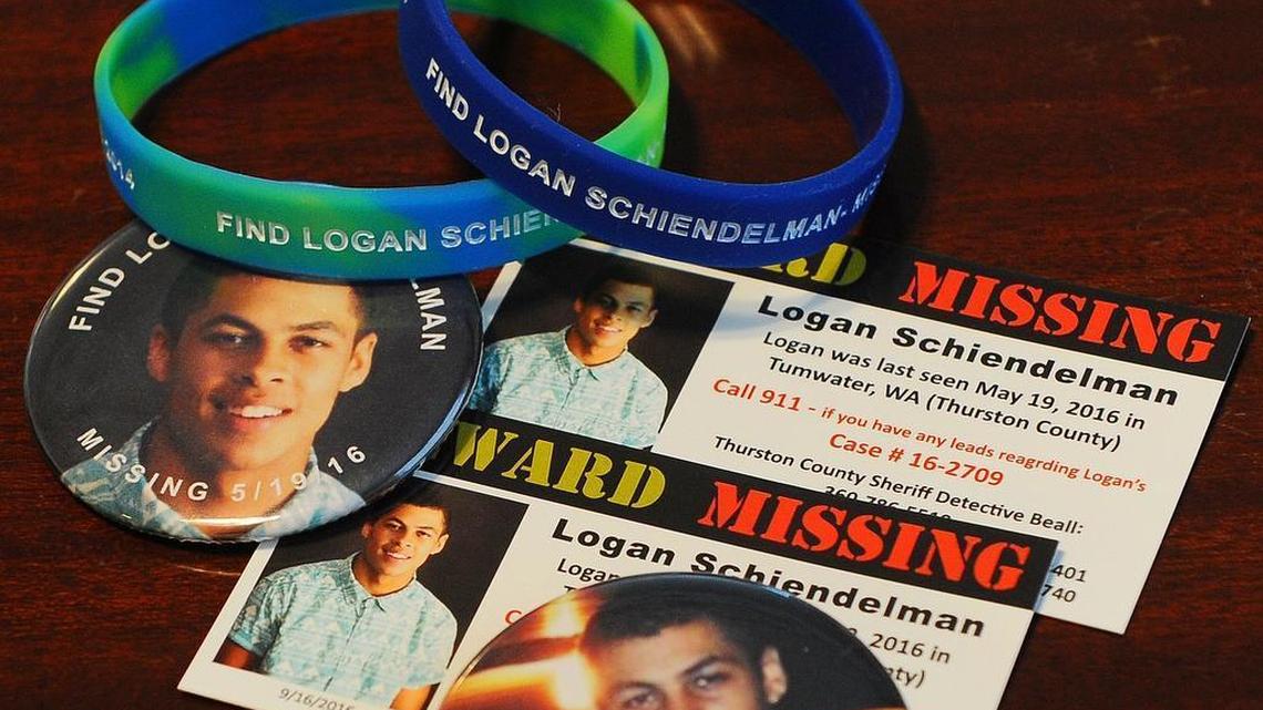 Ronda Hanning has been distributing bracelets, cards and fliers with Logan Schiendelman’s photo and contact information. The Tumwater teen has been missing for eight months.