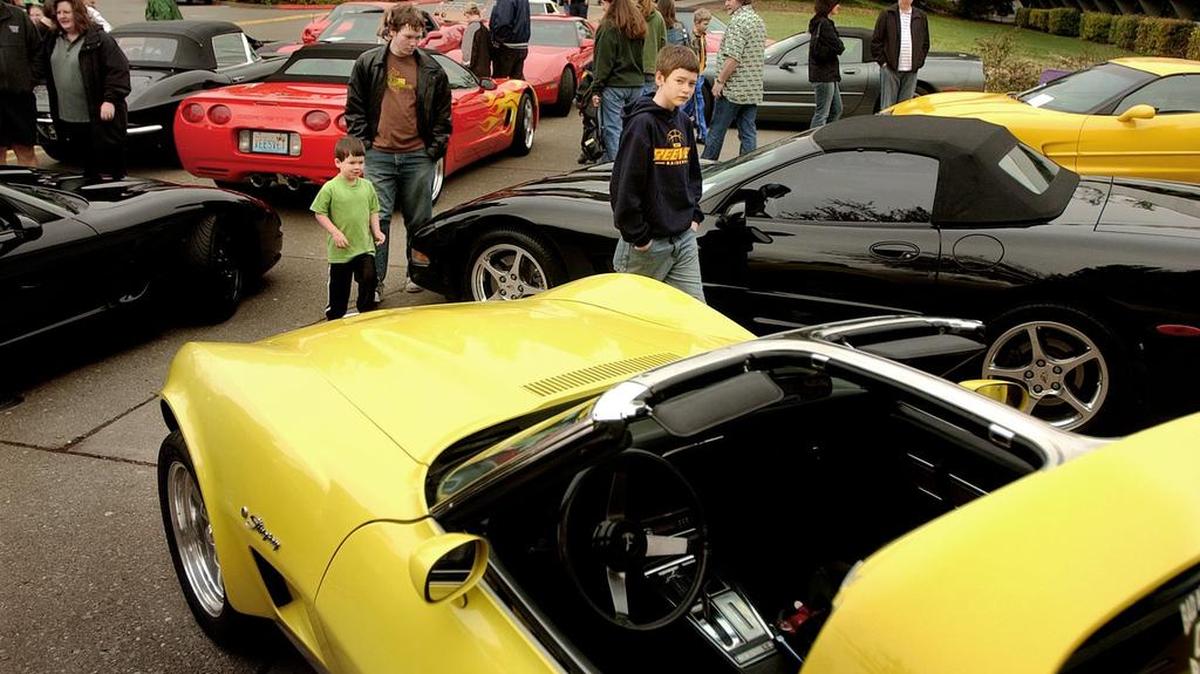 Lacey Sunrise Lions Club pancake breakfast patrons take in the Corvette show in 2007.