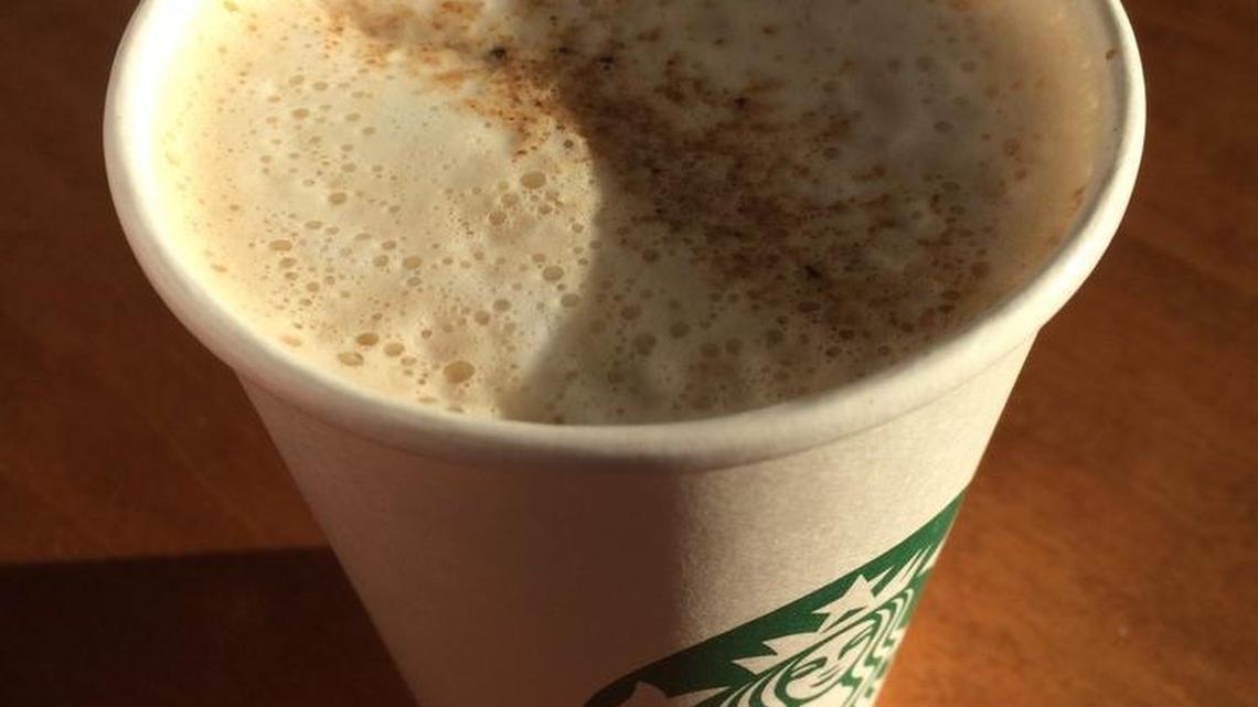 A cascara latte from a Tacoma Starbucks.