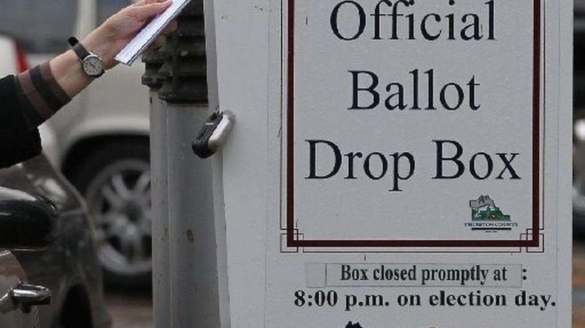 
Olympian file photo of the ballot drop-off box at the Thurston County Courthouse. Thurston County's Primary Election is Tuesday, and officials are urging voters to return their ballots on time. 
