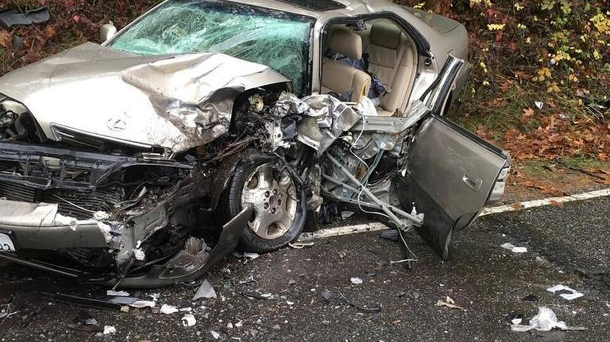 Lacey police tweeted this photo of a crash on Mullen Road Southeast on Thursday.