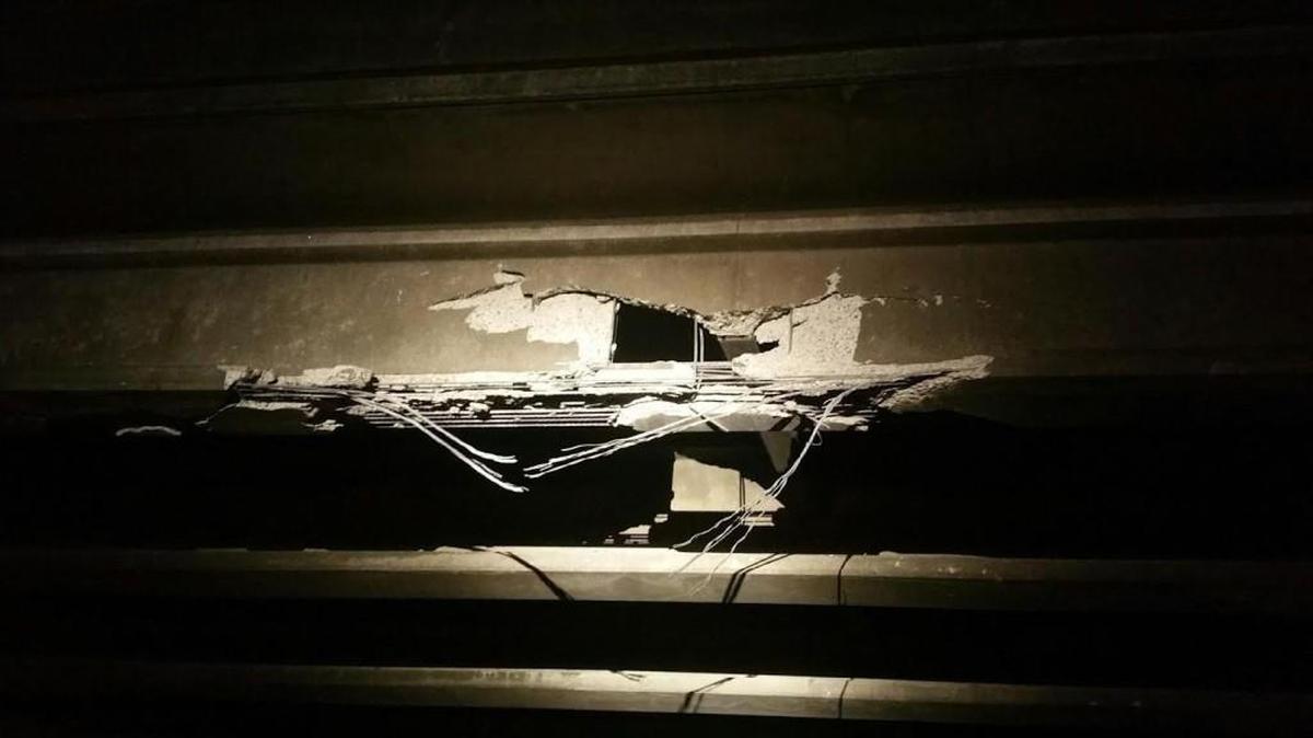 
An overheight load damaged the 93rd Avenue Southwest overpass on Interstate 5 on Sunday morning.
