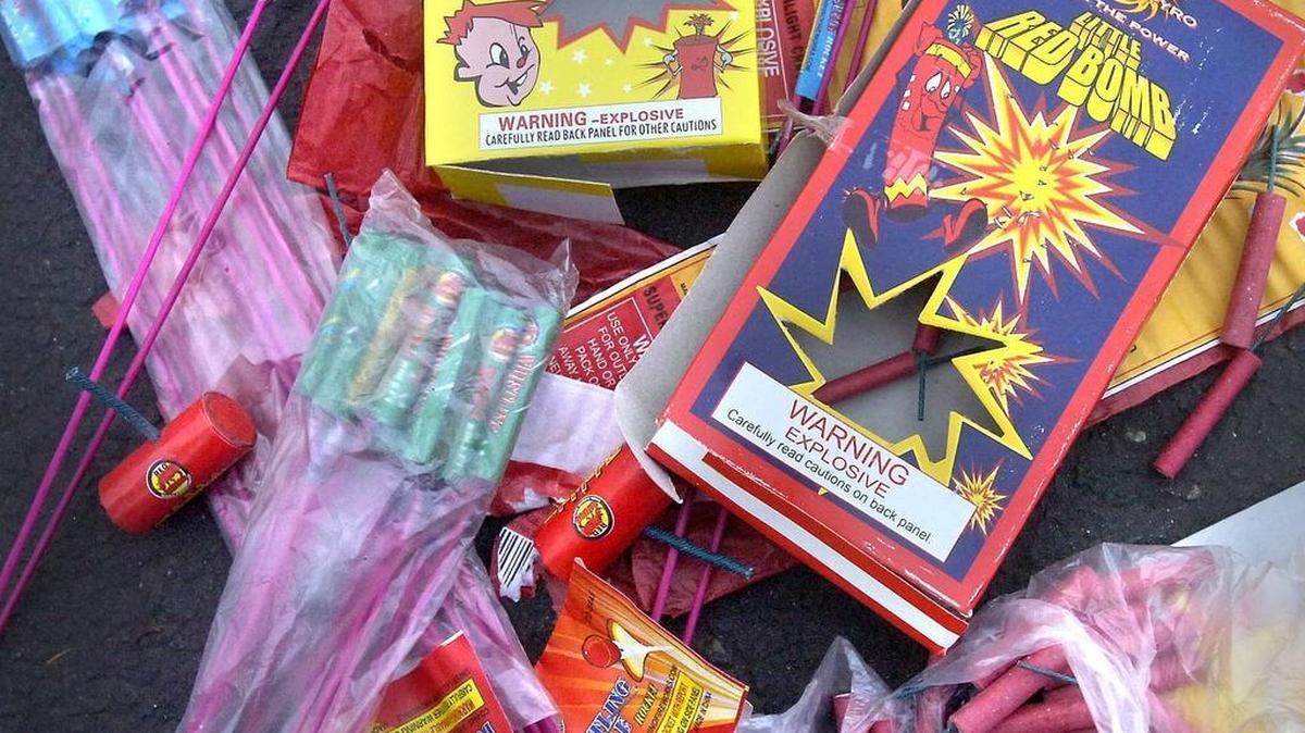 Illegal fireworks confiscated by police in Tacoma.