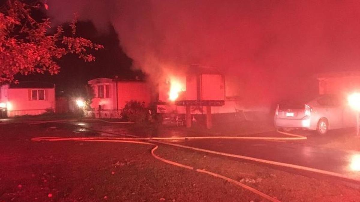 Lacey Fire District 3 responded to a mobile home fire Friday night.