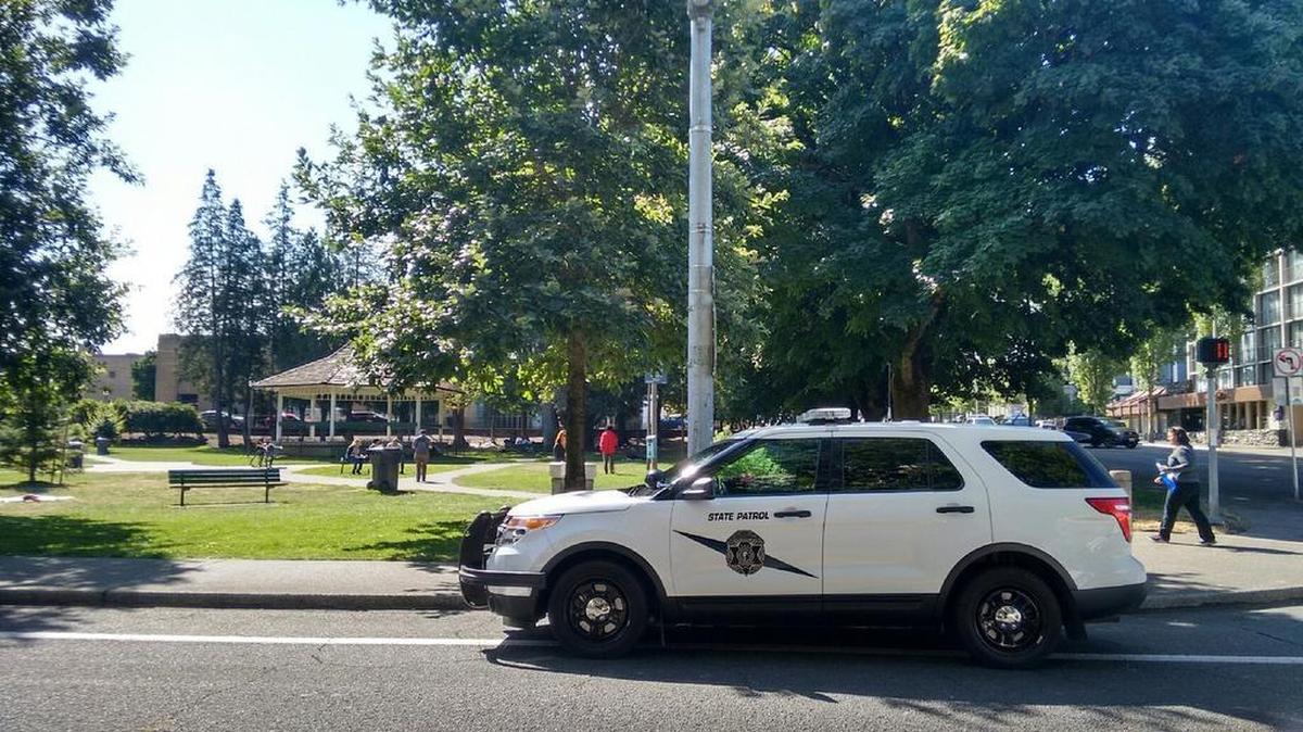 Investigators from the Washington State Patrol were called to Sylvester Park in downtown Olympia after a man was found dead Friday morning.