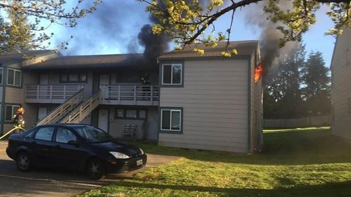 A stove top fire in a pan spread to damage this apartment in Olympia about 6 p.m. Thursday.