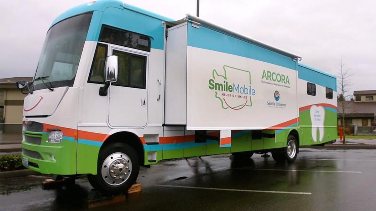 The Smilemobile mobile dental clinic will be in Olympia through July 20.