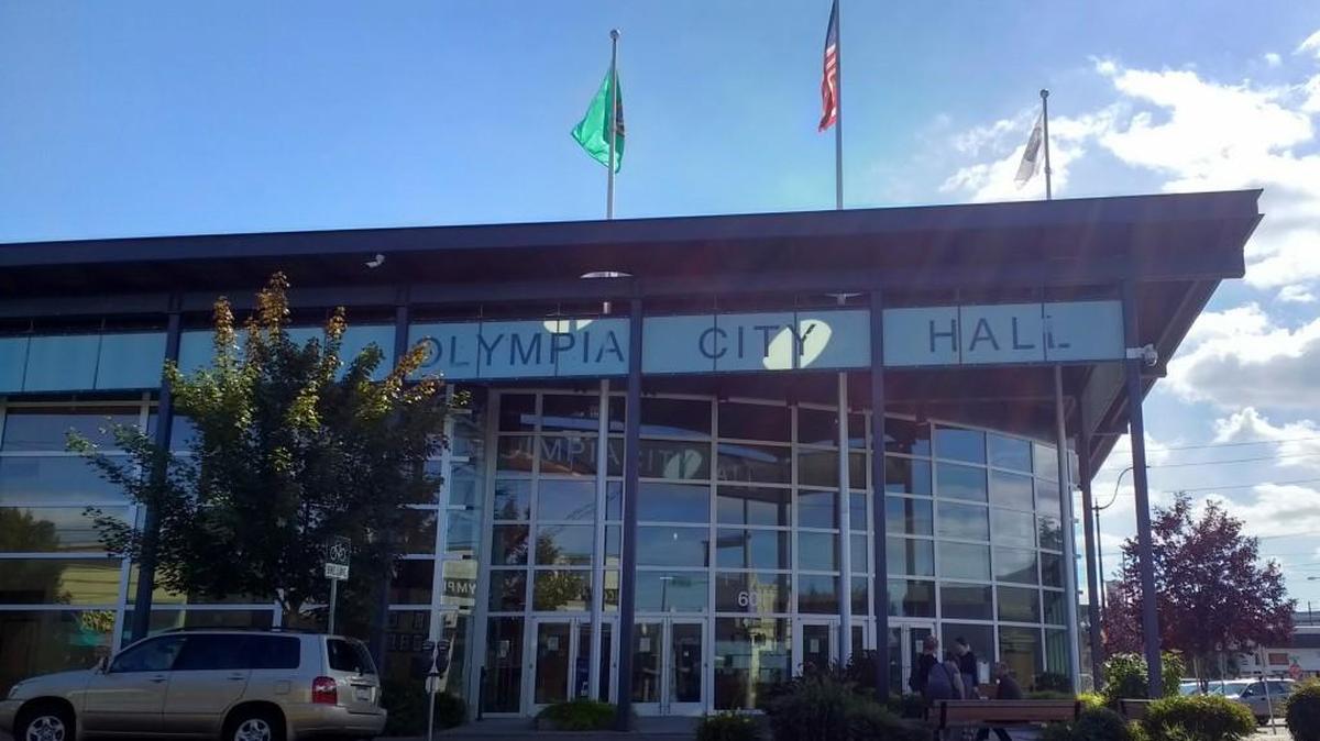 Olympia City Hall, shown in August of 2017.