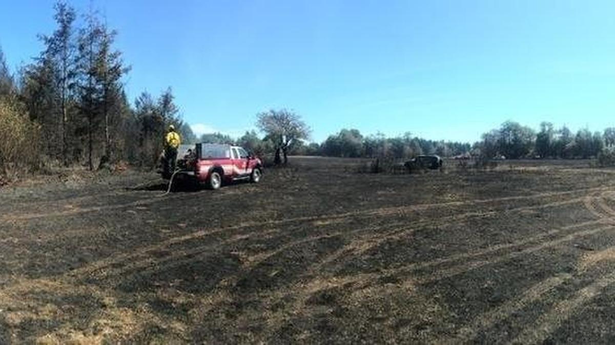 
Scorched earth: At its peak, the Deckerville Fire in Mason County, west of Matlock, grew to 150 acres and destroyed 13 structures, including five residences. On Sunday that fire was 50 percent contained.
