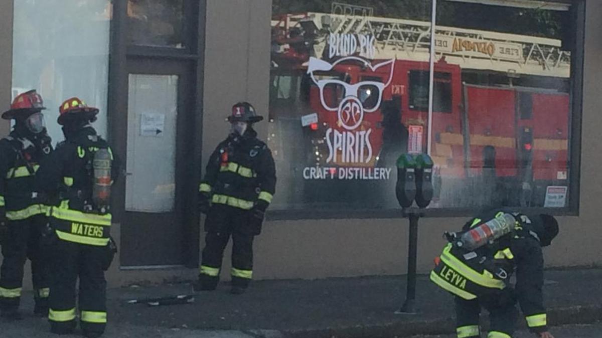 Fire crews responded to an equipment malfunction Wednesday morning at Blind Pig Spirits, 222 Capital Way in downtown Olympia.