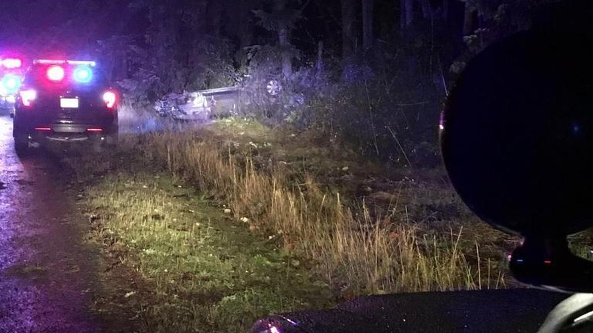 A Thurston County chase ended early Tuesday with a single-car crash on Reservation Road.