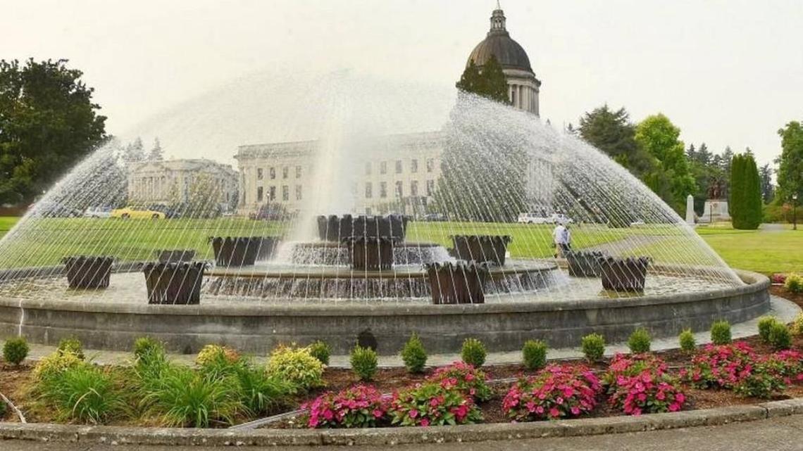 Staff file: A view of Tivoli Fountain on Capitol Campus. On Thursday, Secretary of State Kim Wyman tweeted that former Washington First Lady Lois Spellman has died.