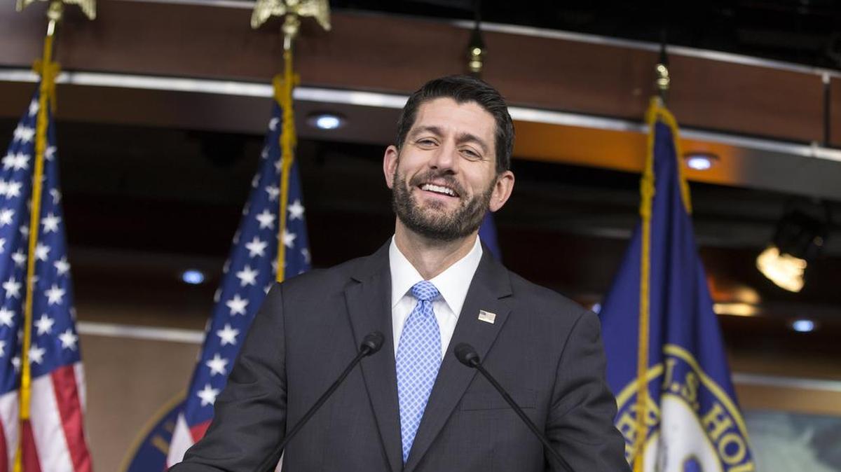 Speaker Paul Ryan talks during a news conference Thursday in Washington, D.C.