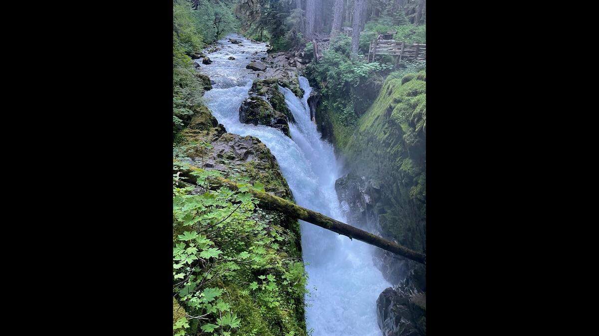Sol Duc Falls in Olympic National Park is pictured. An 18-year-old man slipped on rocks above the waterfall and fell, rangers said.