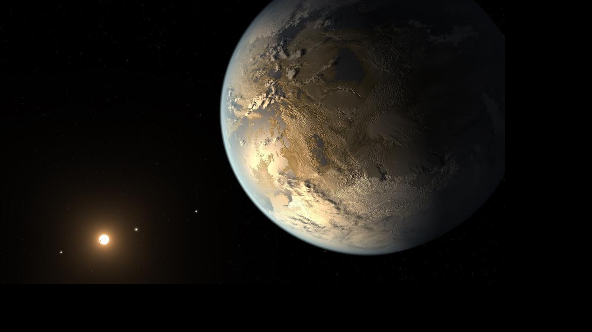 
The artist's concept depicts Kepler-186f, the first validated Earth-size planet to orbit a distant star in the habitable zone.

