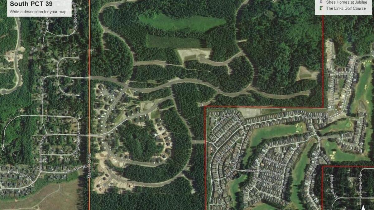 Voters in this neighborhood near Lacey will receive new ballots due to a nearly 50-year-old map error that was recently discovered, officials say.