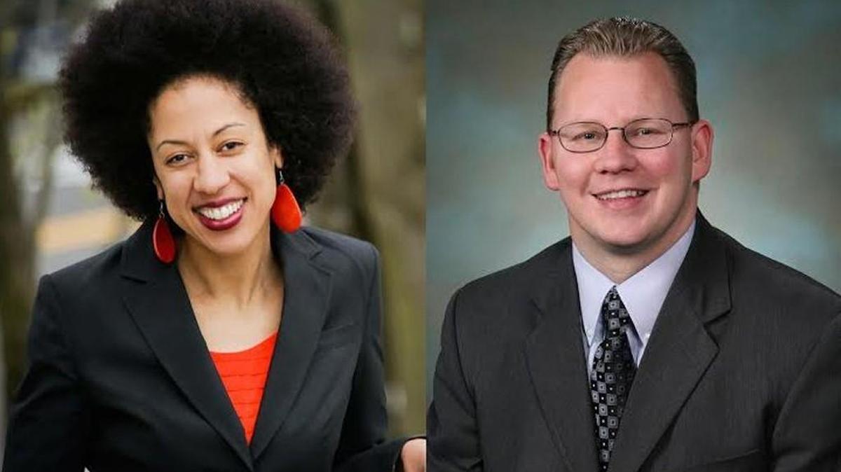 Erin Jones, left, and Chris Reykdal are running for Office of Superintendent of Public Instruction (OSPI).
