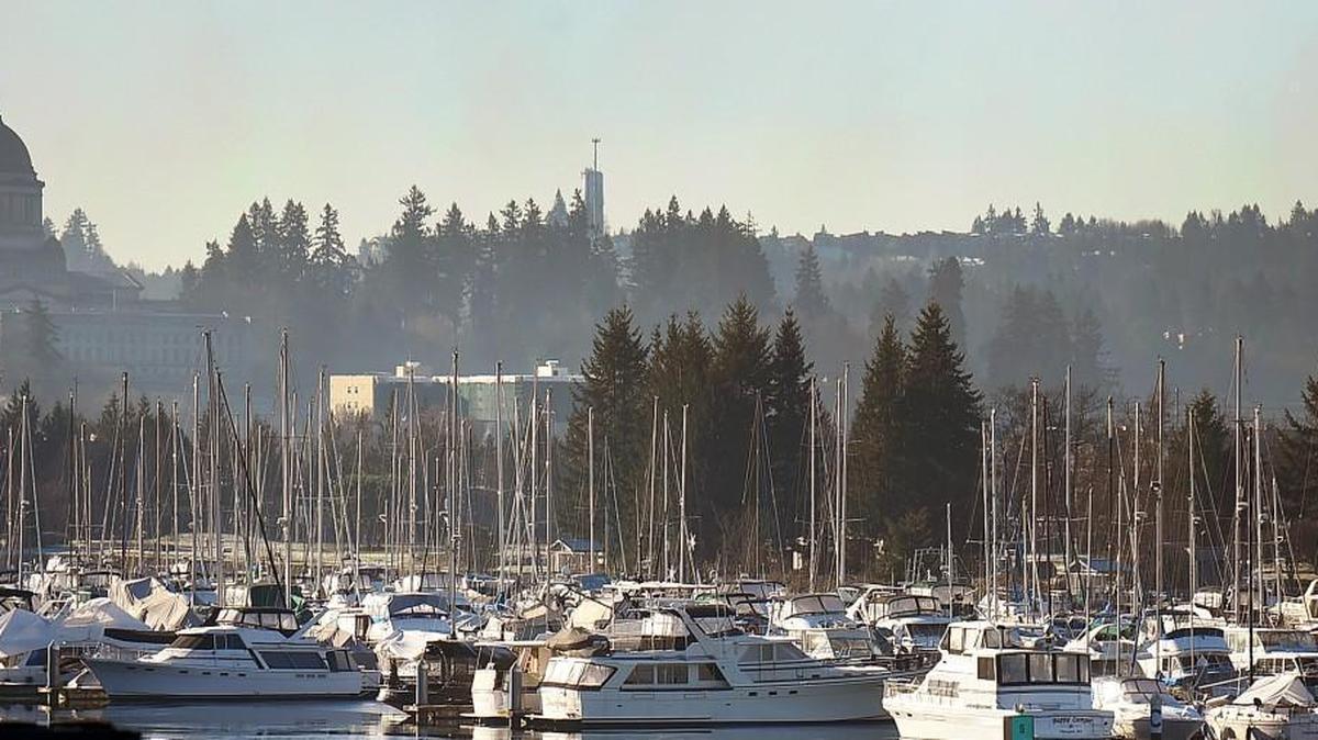 A crystal clear sky coupled with crisp temperatures bathes Olympia's Swantown Marina in sunshine Dec. 31. The challenge of removing contaminated sediment from Budd Inlet would probably require replacement of the marina.