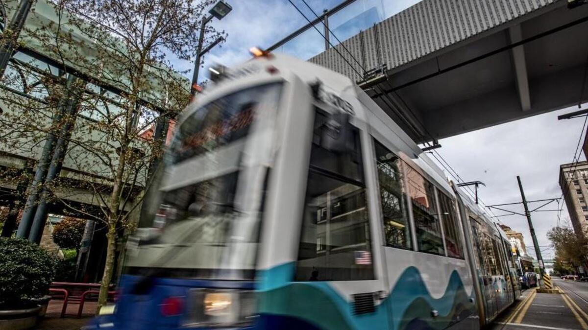 A Link light rail train leaves the Commerce Street Station in Tacoma, Washington, on Tuesday April 12, 2016. In November, a majority of voters across three counties approved about $54 billion over the next 25 years to expand light rail, commuter train and express-bus services. But some state lawmakers — especially in Pierce County, where the Sound Transit 3 package failed — say they are frustrated with Sound Transit, and are looking to reform how the agency does business.
