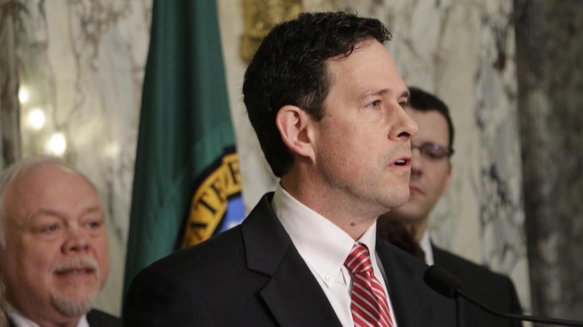 
Republican Sen. Andy Hill speaks about the chamber's budget proposal in March. Hill announced Friday that he would not run for governor in 2016.
