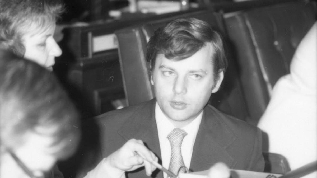 Former state Rep. Ed Seeberger, D-Yakima, is shown at his desk on the House floor in this photo from 1975. Seeberger recently wrote a novel titled, “Olympia: A psychopath in the State Senate.”