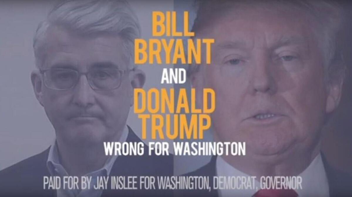 The Washington State Republican Party has filed a complaint with the Federal Election Commission over this ad, paid for by the campaign of Gov. Jay Inslee.