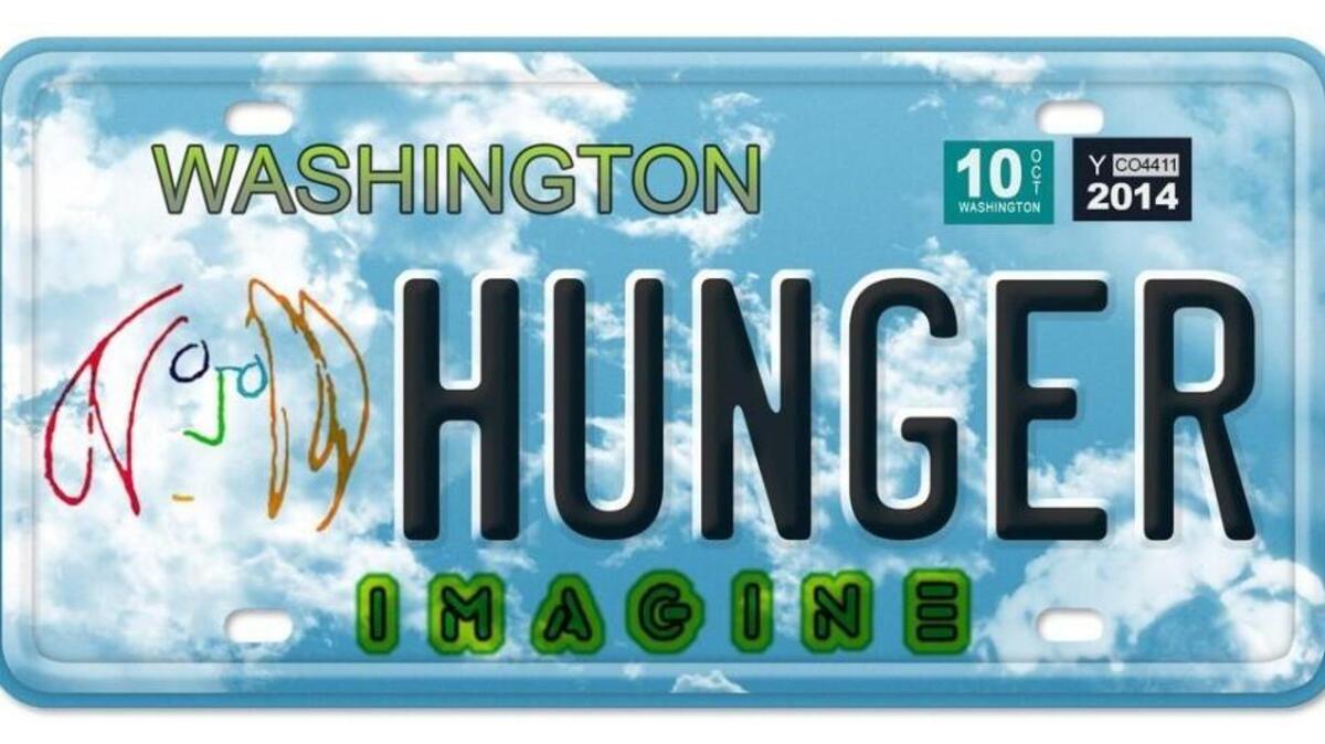 Rendering of proposed John Lennon Imagine license plate.