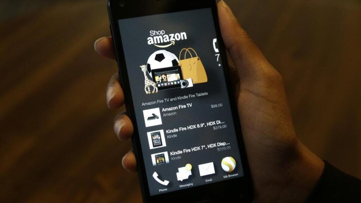 This June 18, 2014, photo shows the app that links to shopping on Amazon.com. Washington lawmakers have proposed charging sales tax on online purchases made from out-of-state retailers.