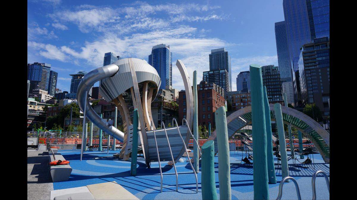 The new Pier 58 playground is shown.
