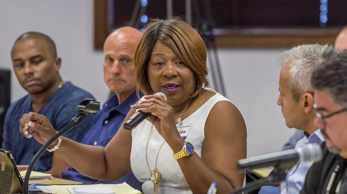 Karen Johnson of the Black Alliance of Thurston County addresses the legislative task force..