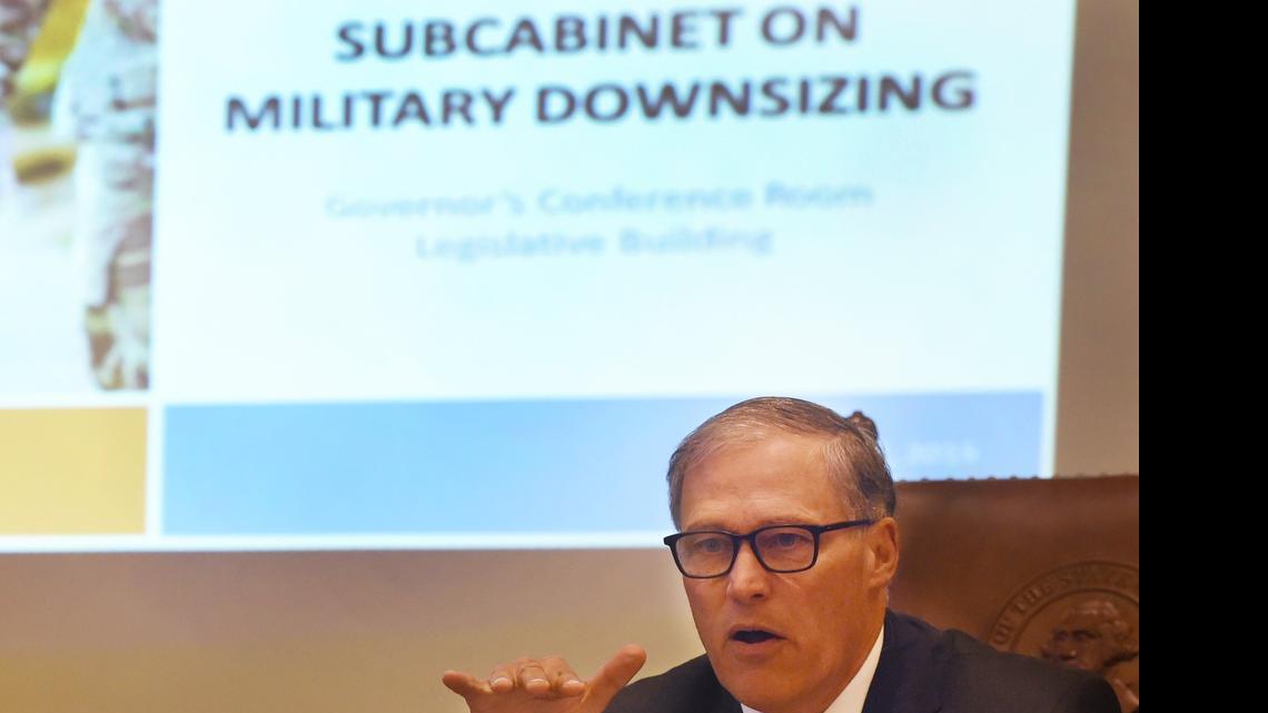
Gov. Jay Inslee convenes his Subcabinet on Military Downsizing's first meeting June 17th at the State Capitol.
