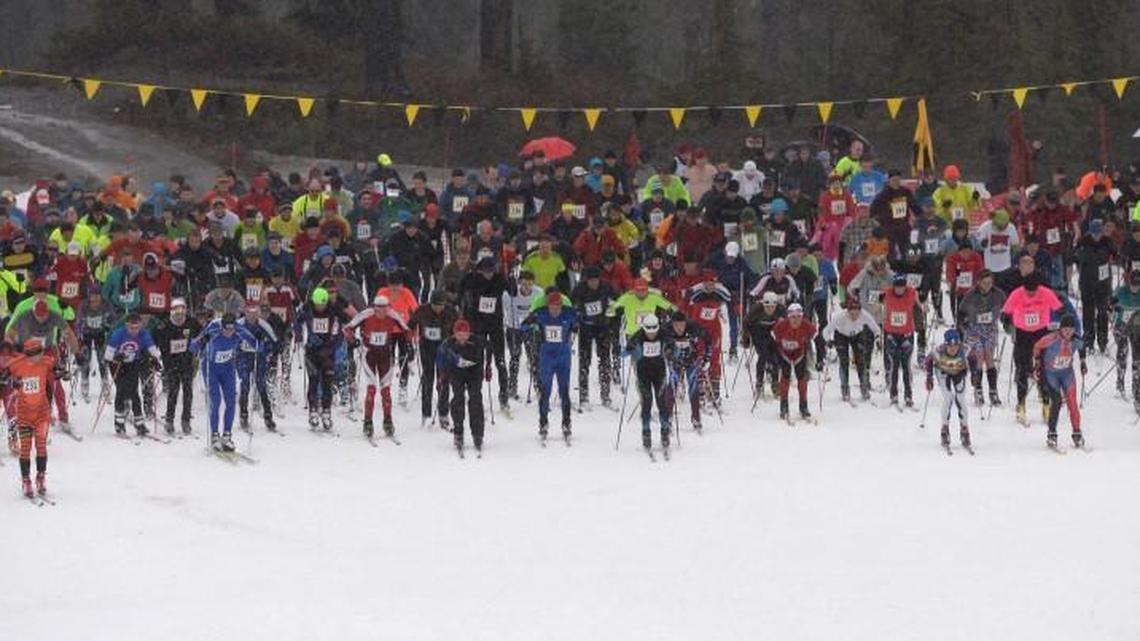 The start of the Ski to Sea race at Mount Baker Ski Area on May 29, 2016.