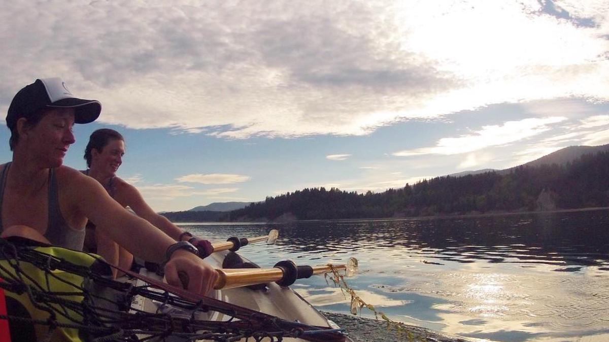 University of Puget Sound graduates Leah Shamlian, left, and Rachael Mallon are nearly finished rowing 730 miles of the Columbia River.