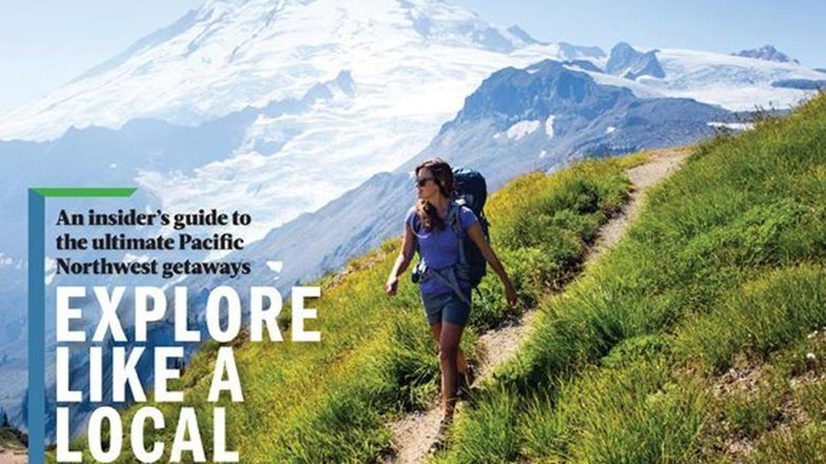 This is the North Cascades cover of the 2016 Washington State Visitors Guide.
