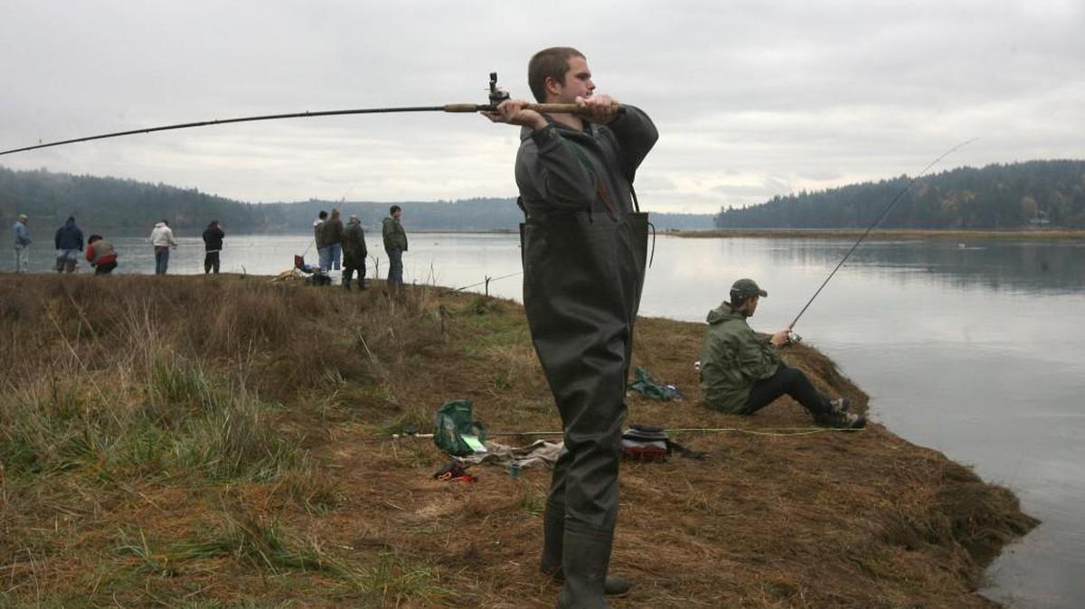 An angler casts off from the banks of Kennedy Creek in 2008.