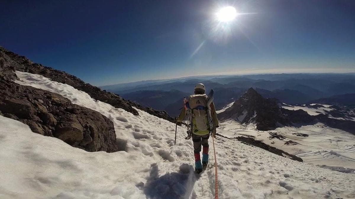 
Win Whittaker hasn’t let hearing loss slow him down. At 49 he’s still guiding climbers up Mount Rainier, making movies and performing in a band.
