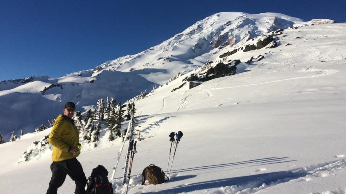 Jeff Gardner, 41, is in his third winter as director of Mount Rainier’s Nordic patrol. Gardner previously worked at Yosemite National Park