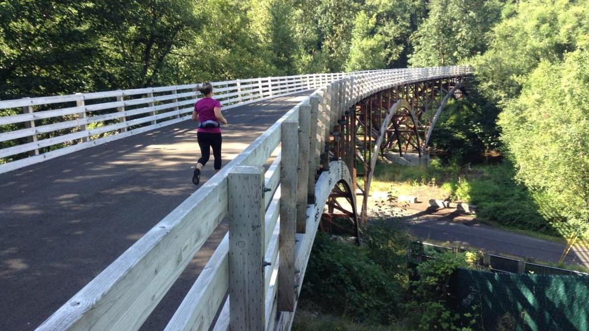 A short section of the Foothills Trail between South Prairie and Buckley is complete, and work to pave the rest of this section gets under way soon. A groundbreaking ceremony is planned for June 7 near Buckley.