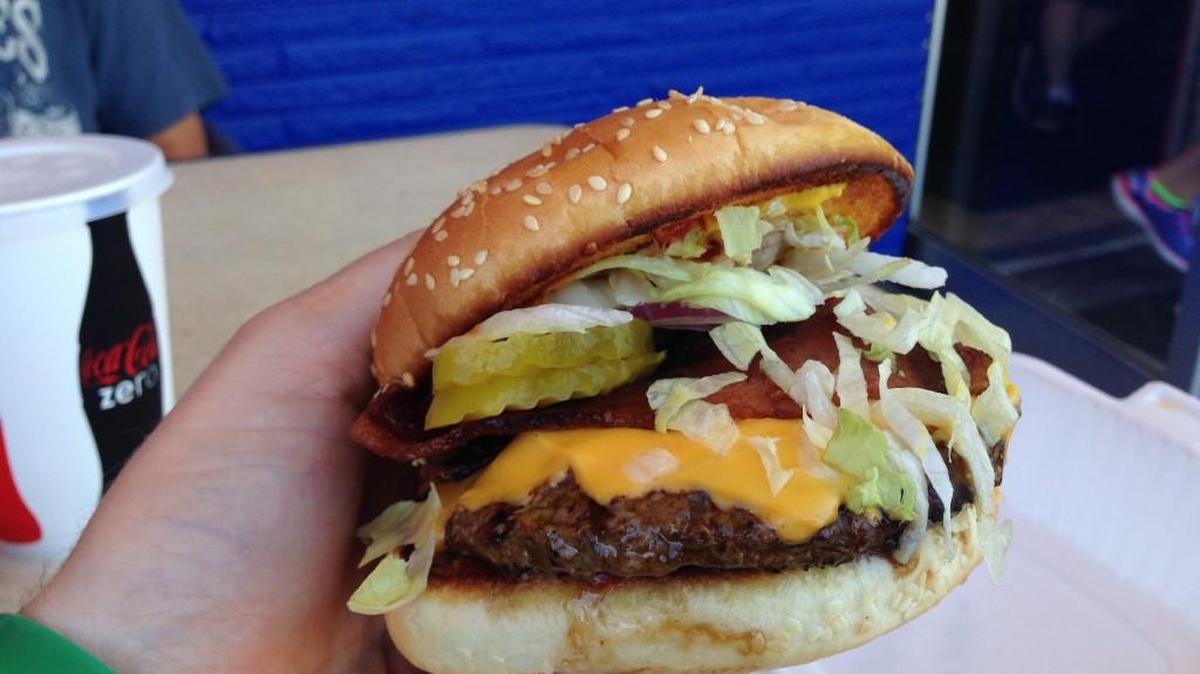 
A bacon cheeseburger at Wally’s White River Drive-In in Buckley. 
