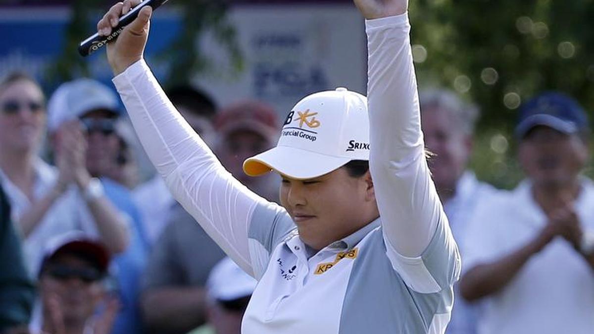 Inbee Park, of South Korea, celebrates after winning the KPMG Women's PGA Championship at Westchester Country Club in Harrison, N.Y., in 2015.