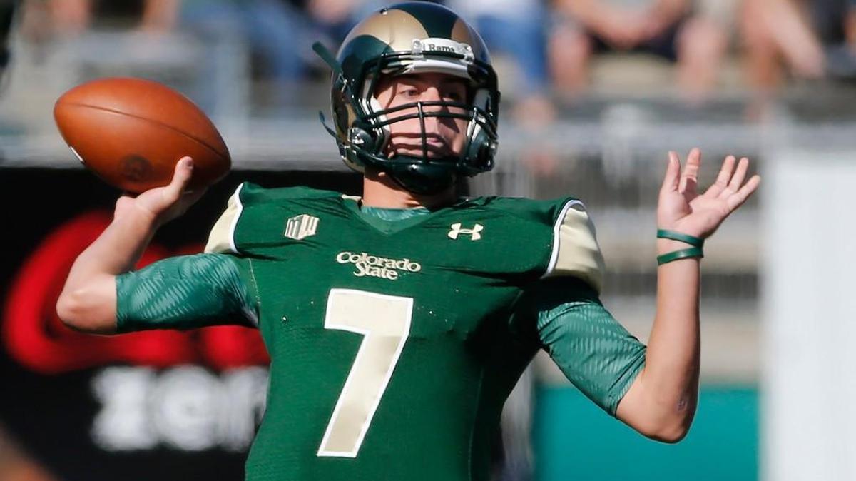 
Colorado State quarterback Nick Stevens throws against Air Force on Saturday in Fort Collins, Colo.
