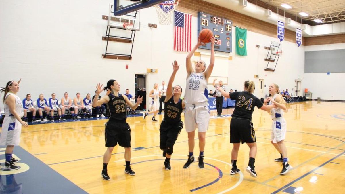 South Puget Sound Community College freshman Savannah McGill (22) set the single-season NWAC record for rebounding with 456.