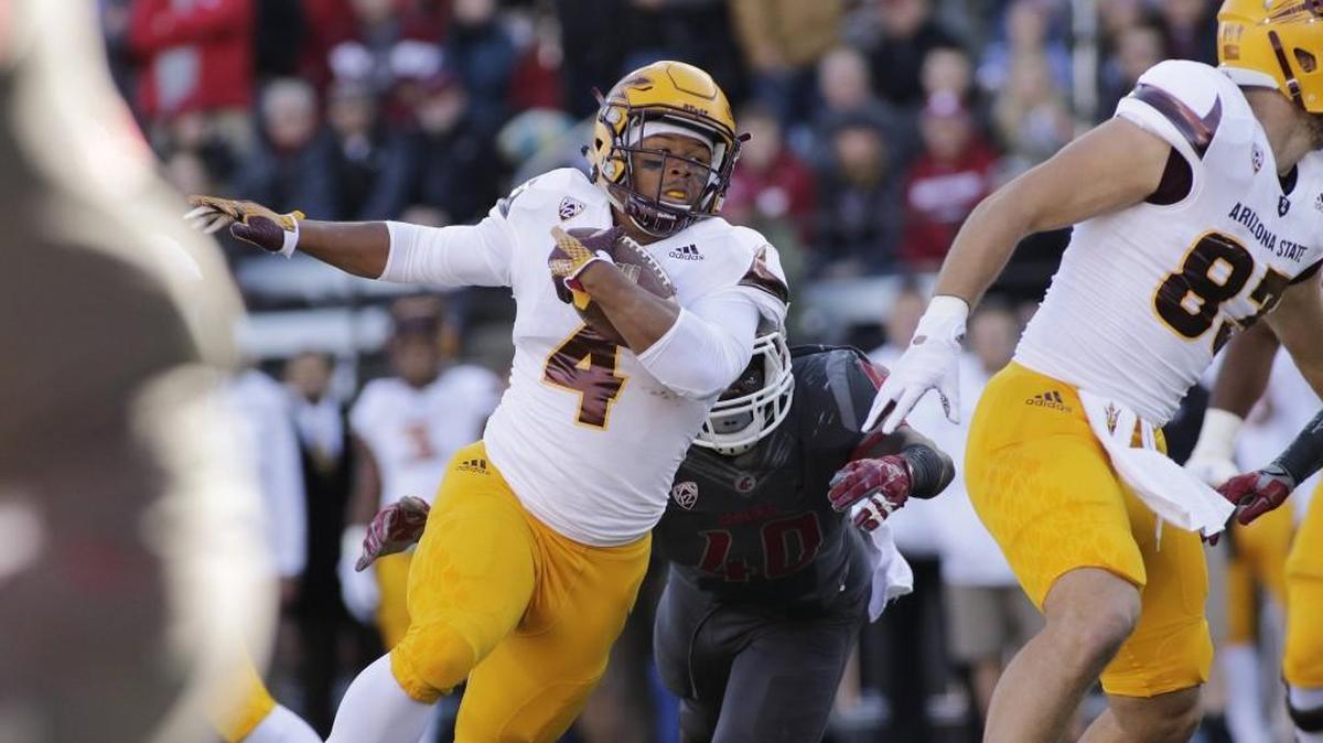 Arizona State running back Demario Richard (4) runs the ball during the first half of an NCAA college football game against Washington State, Saturday, Nov. 7, 2015, in Pullman.