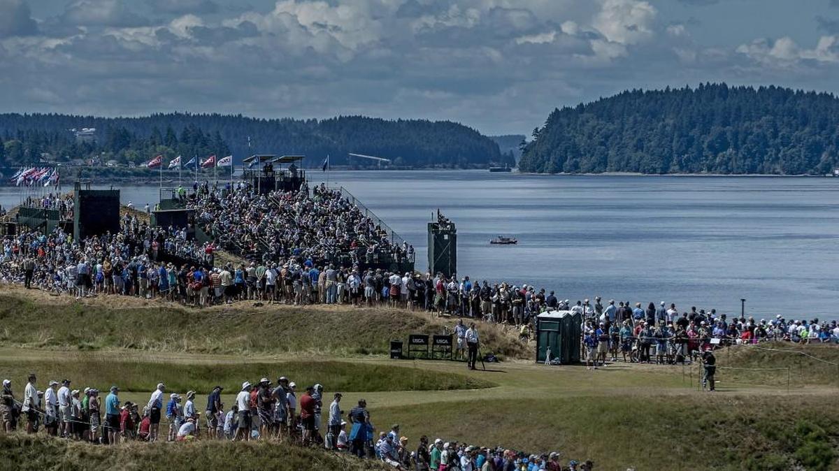The crowds and the views were impressive on the first day of the tournament at the 115th U.S. Open at Chambers Bay, Thursday, June 19, 2015.